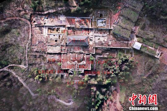 贵州遵义海龙囤遗址“新王宫”俯视图 贵州省考古所 摄